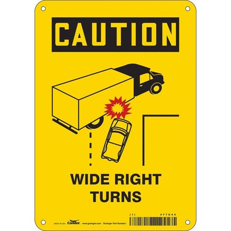 Traffic Sign, 10 in H, 7 in W, Aluminum, Horizontal Rectangle, English, 477U44