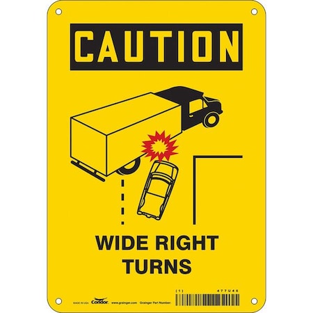 Traffic Sign, 10 in H, 7 in W, Polyethylene, Horizontal Rectangle, English, 477U46