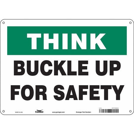 Traffic Sign, 10 in H, 14 in W, Aluminum, Horizontal Rectangle, English, 477V23