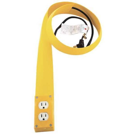 SPT-2; Outlet Box Extension Cord, 16 AWG, Indoor, 16/3, 2 Outlets, 5-15R, Yellow, PVC, 5-15P