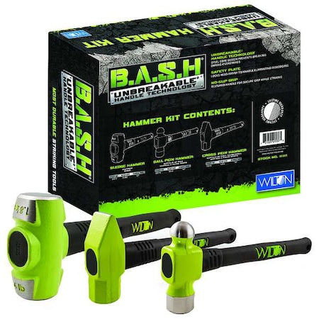 Hammer Kit, Black Handle, Nonslip Grip
