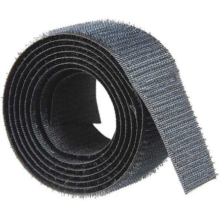 Reclosable Fastener, No Adhesive, 150 ft, 1 in W, Black