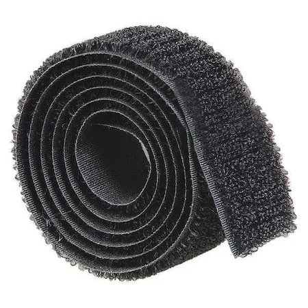 Reclosable Fastener, No Adhesive, 150 ft, 1 in W, Black