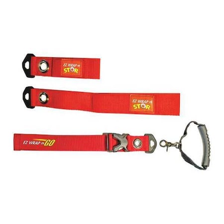 Strap with Handle, Red, Nylon, 1-1/2 in. W