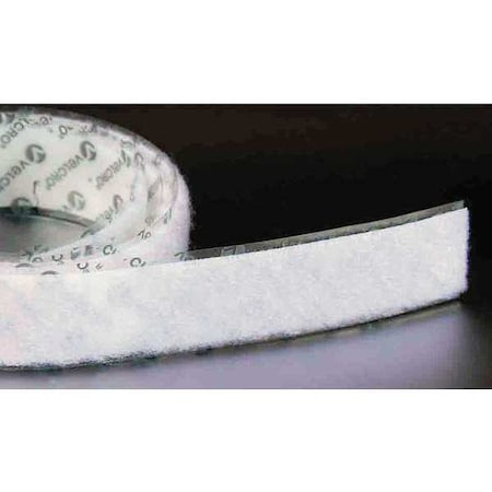 Reclosable Fastener, Rubber Adhesive, 75 ft, 2 in W, White