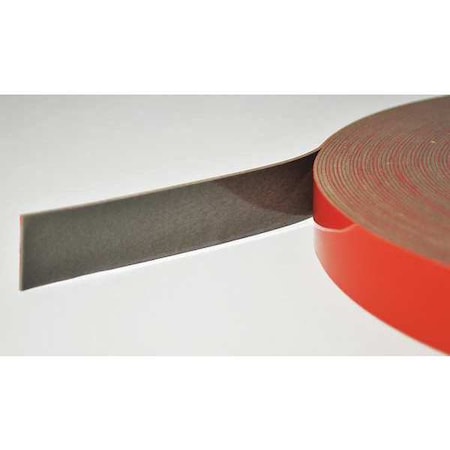 Double-Sided Foam Tape, 1 in W, 5 1/2 yd L, 1/16 in, Acrylic Foam, Double-Sided
