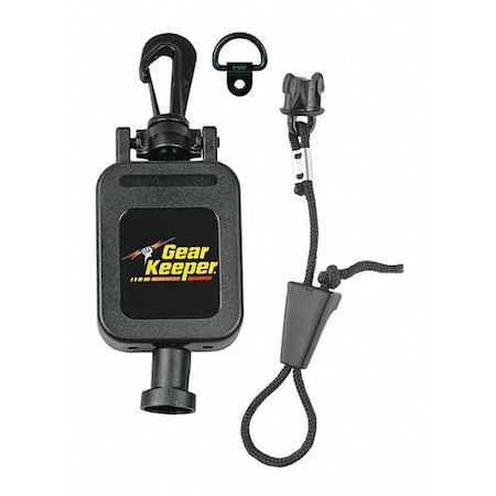 Mic Retractor, 28in. L, Black, Plastic, Snap