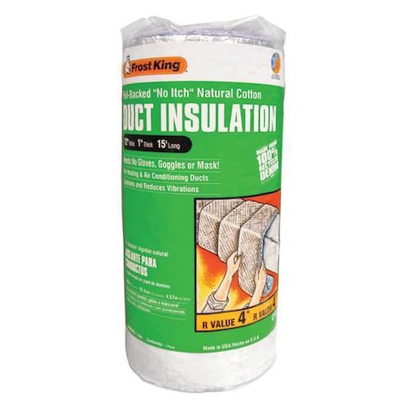 Duct Insulation, Cotton, 15 ft. L
