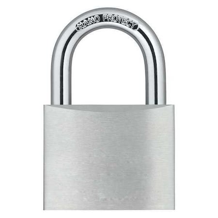 Padlock, Keyed Different, Standard Shackle, Rectangular Aluminum Body, Hardened Steel Shackle