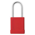 Lockout Padlock, Keyed Alike, Aluminum, Red, 1 1/2 in Shackle Height, 1 9/16 in Body Width, 6 PK