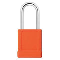 Lockout Padlock, Keyed Different, Aluminum, Orange, 1 1/2 in Shackle Height, 1 5/16 in Body Width