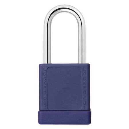 Lockout Padlock, Keyed Different, Aluminum, Purple, 1 1/2 in Shackle Height, 1 5/16 in Body Width