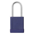 Lockout Padlock, Keyed Alike, Aluminum, Purple, 1 1/2 in Shackle Height, 1 9/16 in Body Width, 3 PK