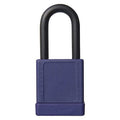 Lockout Padlock, Keyed Different, Aluminum, Purple, 1 1/2 in Shackle Height, 1 9/16 in Body Width