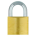 Padlock, Keyed Different, Long Shackle, Rectangular Brass Body, Hardened Steel Shackle, 13/16 in W