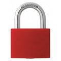 Lockout Padlock, Keyed Different, Aluminum, Red, 1 in Shackle Height, 1 5/16 in Body Width