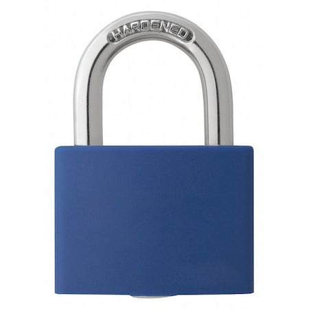 Lockout Padlock, Keyed Alike, Aluminum, Blue, 1 in Shackle Height, 1 5/16 in Body Width
