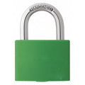 Lockout Padlock, Keyed Different, Aluminum, Green, 1 in Shackle Height, 1 5/16 in Body Width
