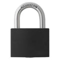 Lockout Padlock, Keyed Alike, Aluminum, Black, 1 in Shackle Height, 1 5/16 in Body Width