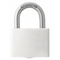 Lockout Padlock, Keyed Different, Aluminum, White, 1 in Shackle Height, 1 5/16 in Body Width