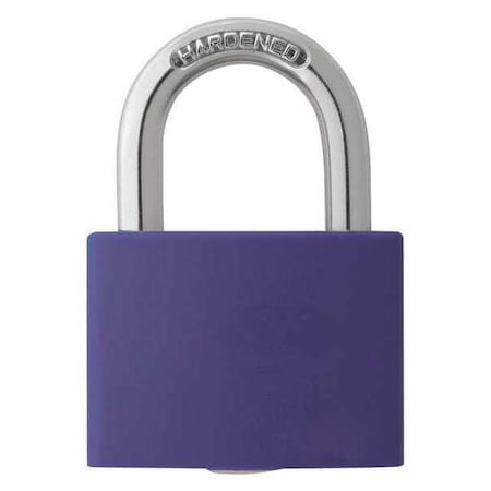 Lockout Padlock, Keyed Different, Aluminum, Purple, 1 in Shackle Height, 1 5/16 in Body Width
