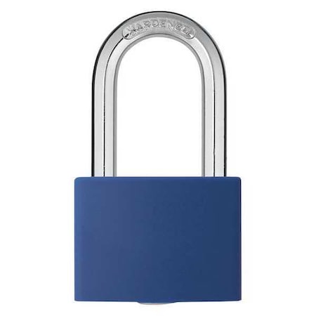 Lockout Padlock, Keyed Alike, Aluminum, Blue, 1 7/16 in Shackle Height, 1 5/16 in Body Width