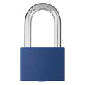 Lockout Padlock, Keyed Alike, Aluminum, Blue, 1 7/16 in Shackle Height, 1 5/16 in Body Width, 3 PK