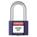 Lockout Padlock, Keyed Different, Aluminum, Purple, 1 7/16 in Shackle Height, 1 5/16 in Body Width