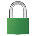 Lockout Padlock, Keyed Alike, Aluminum, Green, 1 7/16 in Shackle Height, 1 5/16 in Body Width, 3 PK
