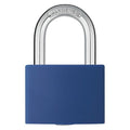 Lockout Padlock, Keyed Alike, Aluminum, Blue, 1 7/16 in Shackle Height, 1 5/16 in Body Width, 6 PK