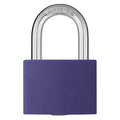 Lockout Padlock, Keyed Alike, Aluminum, Purple, 1 7/16 in Shackle Height, 1 5/16 in Body Width