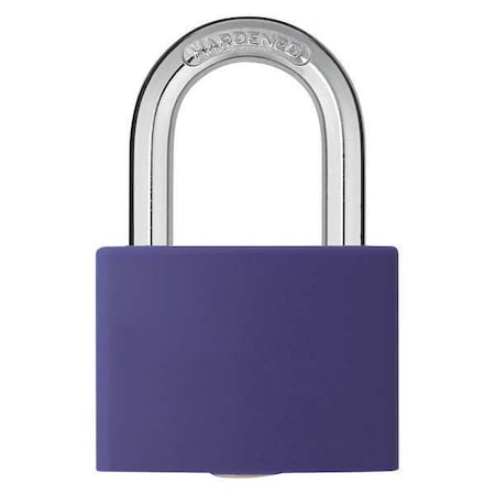 Lockout Padlock, Keyed Alike, Aluminum, Purple, 1 7/16 in Shackle Height, 1 5/16 in Body Width