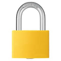 Lockout Padlock, Keyed Alike, Aluminum, Yellow, 1 7/16 in Shackle Height, 1 5/16 in Body Width