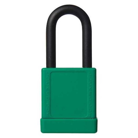 Lockout Padlock, Keyed Different, Aluminum, Green, 1 1/2 in Shackle Height, 1 9/16 in Body Width