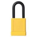 Lockout Padlock, Keyed Different, Aluminum, Yellow, 1 1/2 in Shackle Height, 1 9/16 in Body Width