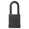 Lockout Padlock, Keyed Different, Aluminum, Black, 1 1/2 in Shackle Height, 1 9/16 in Body Width