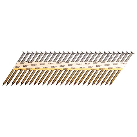 Collated Metal Connector Nail, 2-1/2 in L, Bright, Flat Head, 34 Degrees, 1500 PK