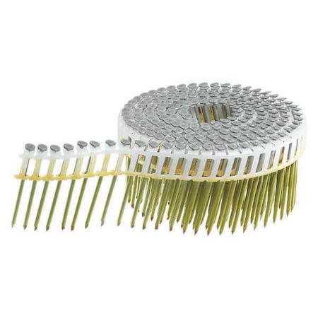 Collated Siding Nail, 2-1/4 in L, 13 ga, Hot Dipped Galvanized, Flat Head, 15 Degrees, 3600 PK