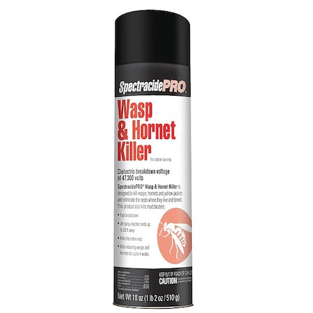 18 oz  Aerosol Wasp & Hornet Killer, Permethrin/Piperonyl Butoxide/Tetramethrin, Outdoor Use