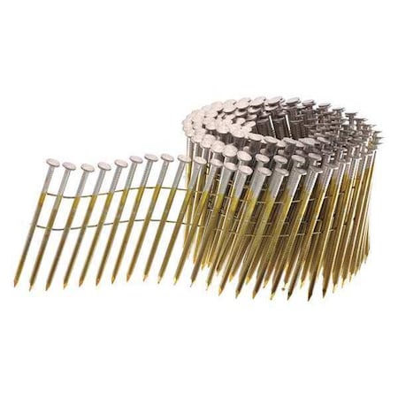 Collated Framing Nail, 3 in L, 11 ga, Hot Dipped Galvanized, Flat Head, 15 Degrees, 2400 PK