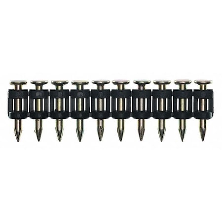 Collated Concrete Nail, 3/4 in L, 12 ga, Zinc Galvanized, Flat Head, Straight, 1000 PK