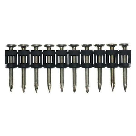 Collated Concrete Nail, 1 in L, 12 ga, Zinc Galvanized, Flat Head, Straight, 1000 PK