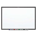 Dry Erase Board, Steel, 36 in, 48 in, Aluminum Frame, White, Gloss