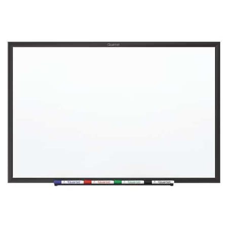 Dry Erase Board, Steel, 36 in, 48 in, Aluminum Frame, White, Gloss
