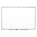 Dry Erase Board, Steel, 36 in, 48 in, Aluminum Frame, White, Gloss