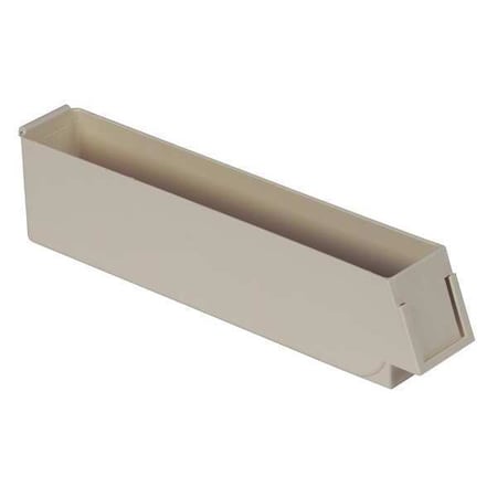 Storage Bin, Plastic, Light Beige, 2 7/8 in H, 2 in W, 12 in L