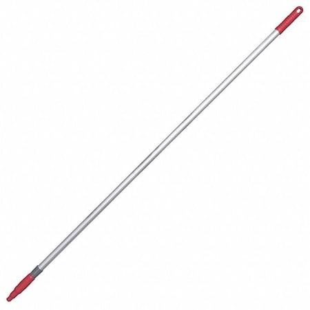 60-5/16" to 108-9/16" Threaded Extension Handle, 1 1/4 in Dia, Red, Aluminum/Plastic