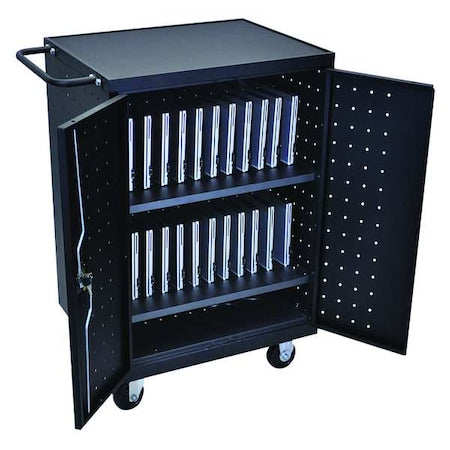 Charging Cart, Steel, Cap. 24,31-1/8" W