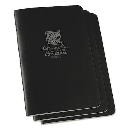 Notebook, Universal, 24 Sheets, Black, PK3