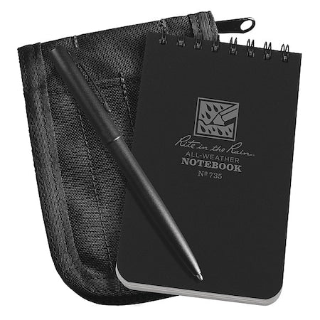 Notebook Kit, 3in x 5in Sheet, Black Cover